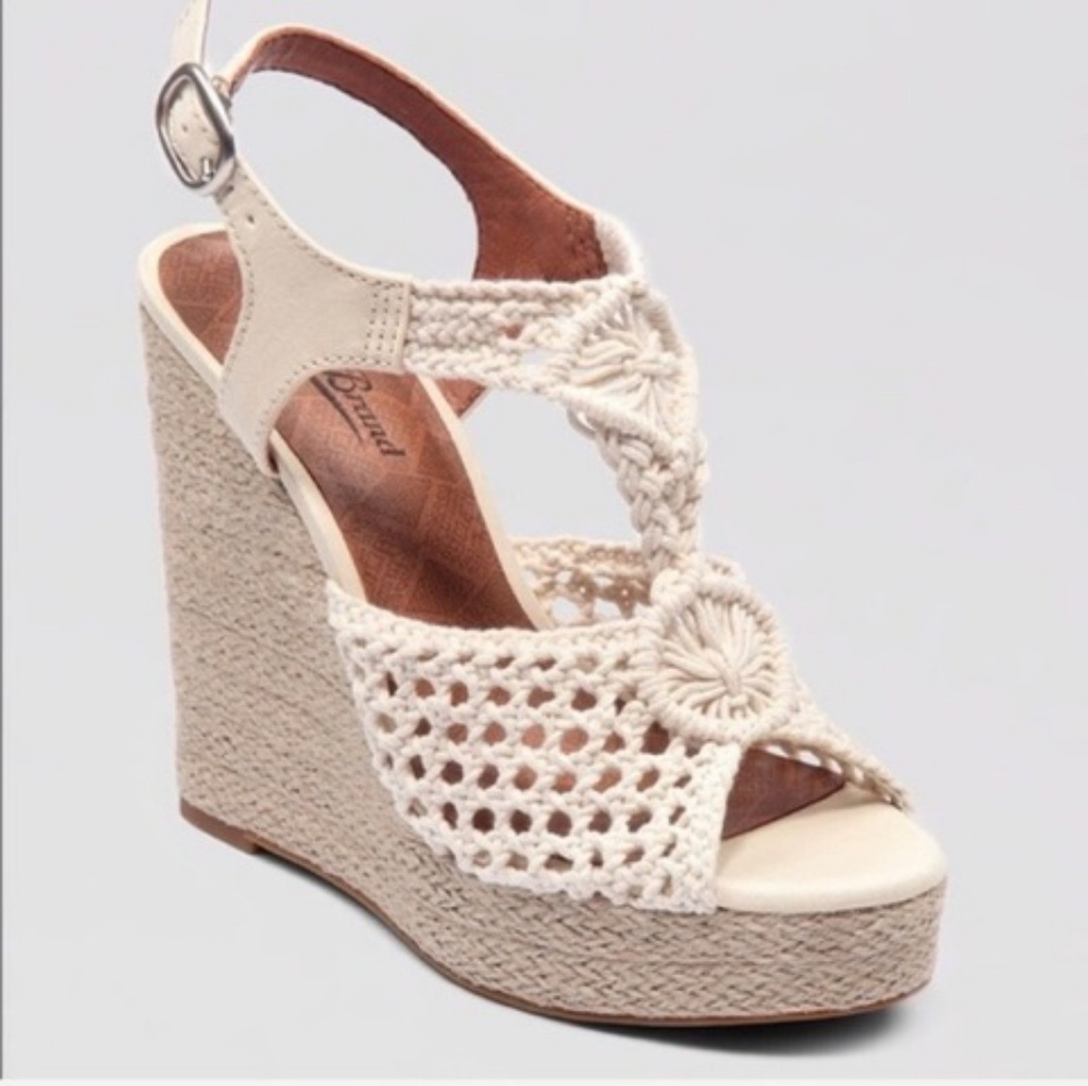 Lucky Brand Shoes white crochet wedges size 8.5